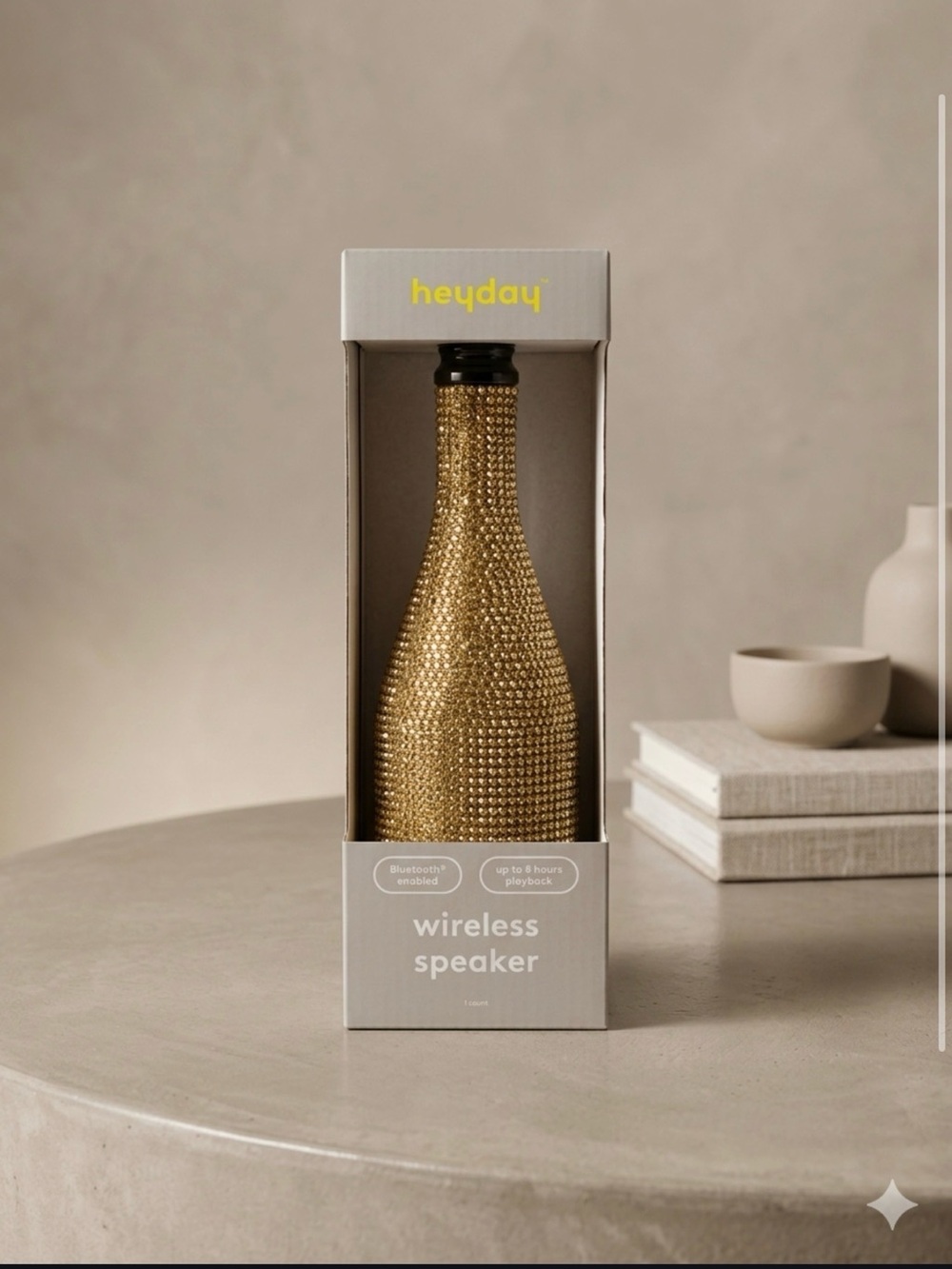 ✨ SOLD OUT BRAND NEW Heyday Bling Champagne Bottle Wireless Bluetooth Speaker ✨